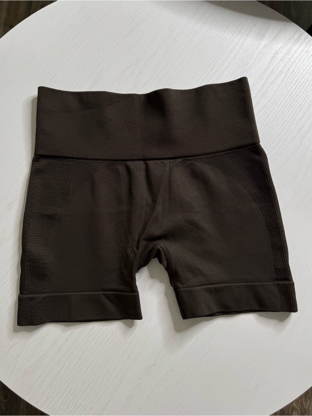 SET Active SculptFlex Seamless Biker High Waist Gym Shorts Brown Medium